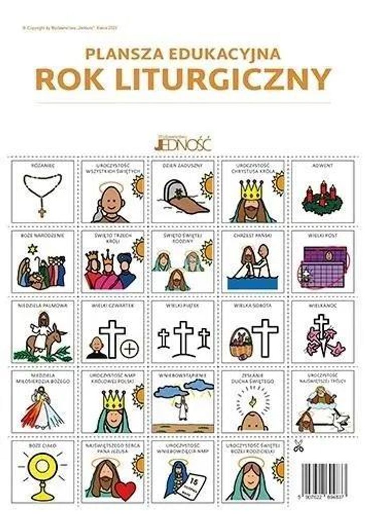 Plansza edukacyjna Rok liturgiczny z symbolami PCS - Jedność