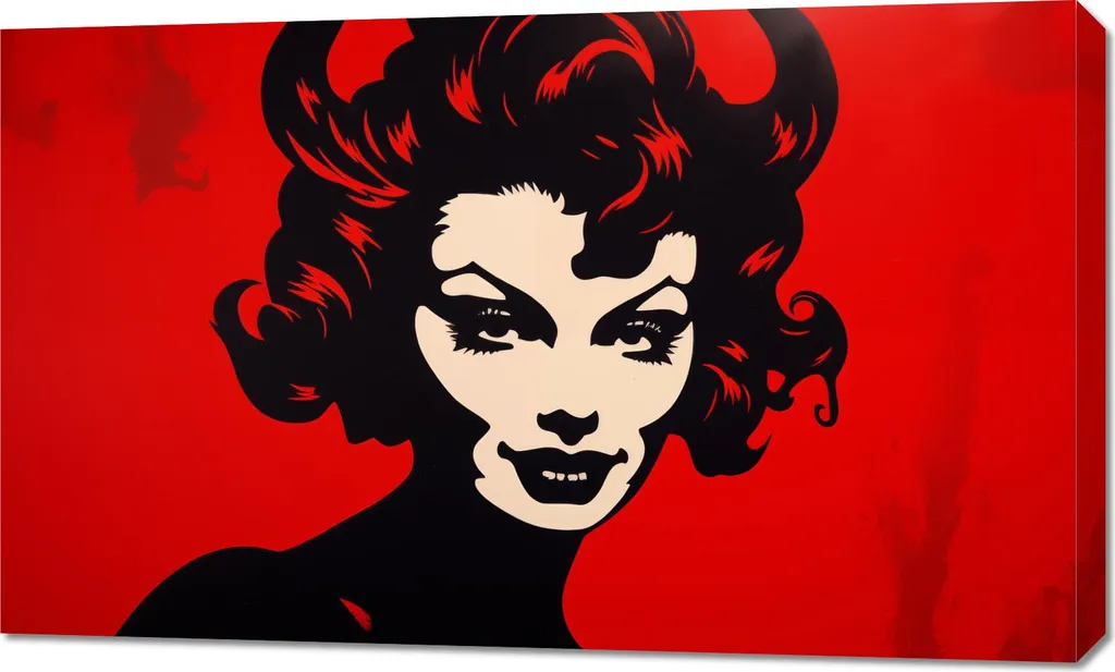Tableau Diable rouge 100 x 60 cm - Impression HD et couleurs vives