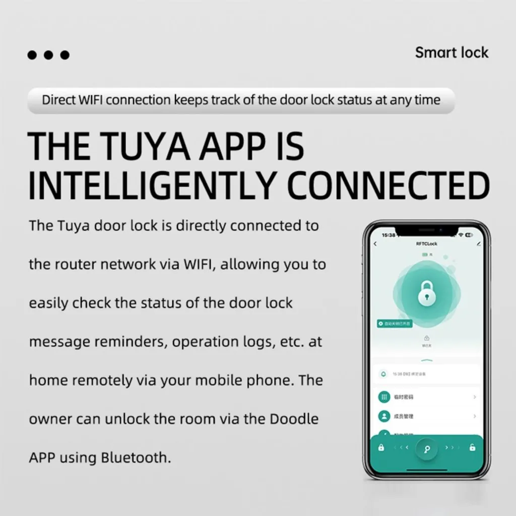 Serrure Connectée Tuya INF Argent - Entrée Biométrique Bluetooth TTLock