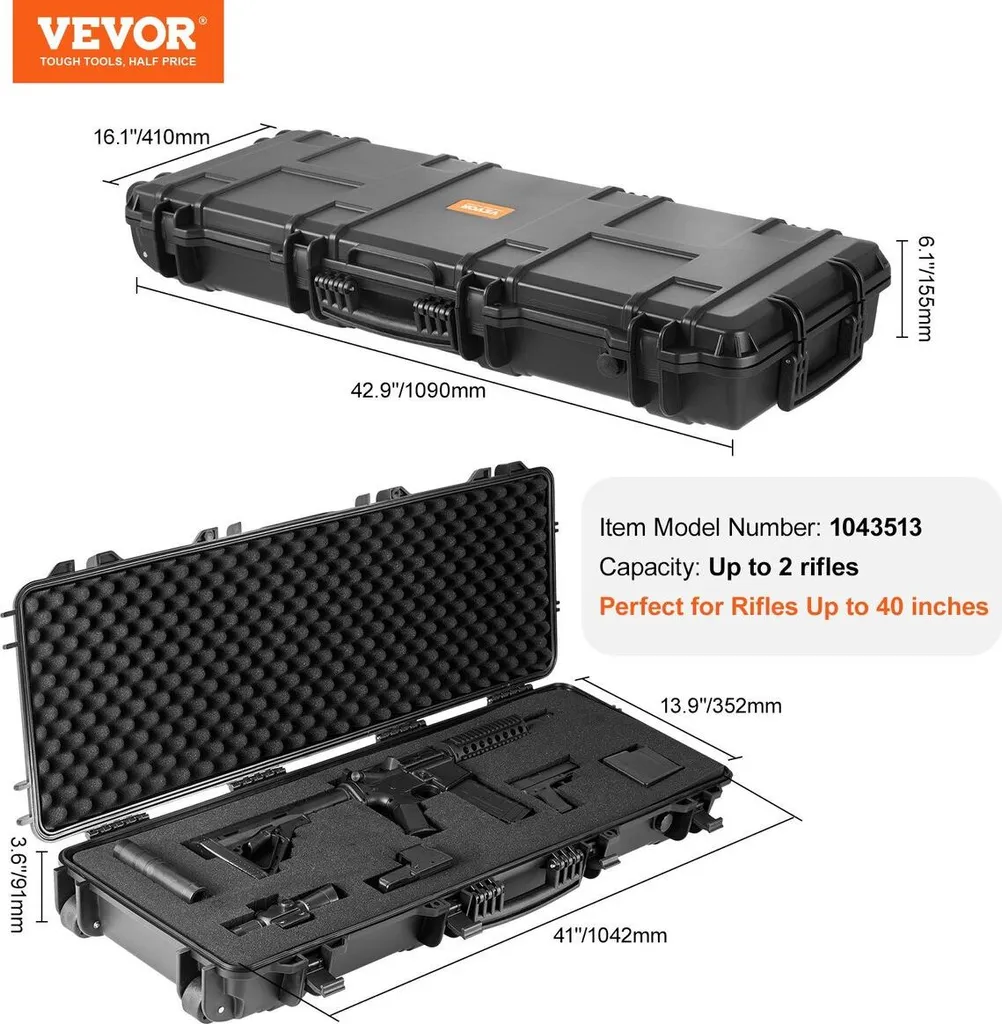 Valise rigide pour arme à feu avec mousse protectrice et étanche IP67 - 7