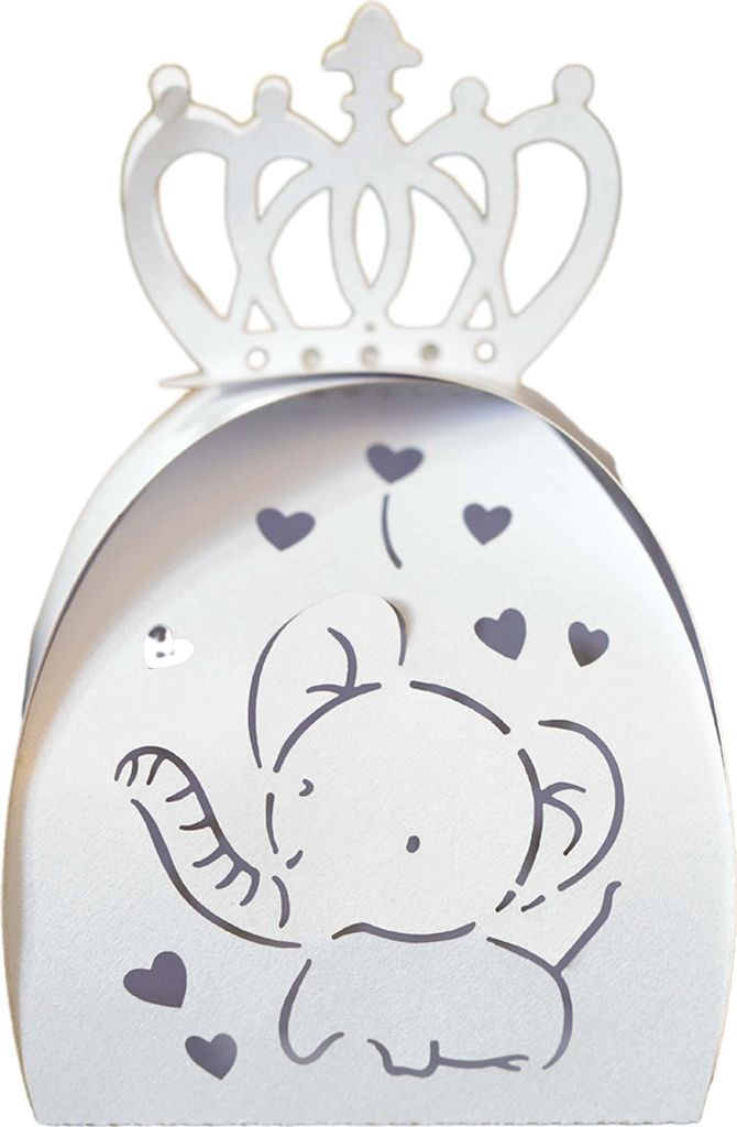 50er Pack Schöne Elefant Süßigkeiten Schokoladenschachteln Für Geburtstagsfeier, Baby Shower Party, Laser Cut Tierdesign Kleine Geschenkboxen