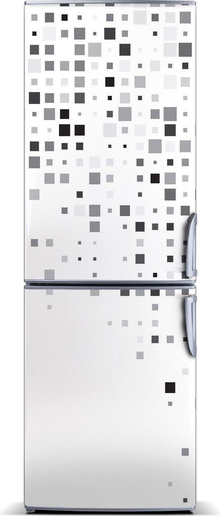 Tulup Kühlschrankdekoration - Magnetmatte - 60 cm x 180 cm - Magnet auf dem Kühlschrank - Abstrakt Quadrate