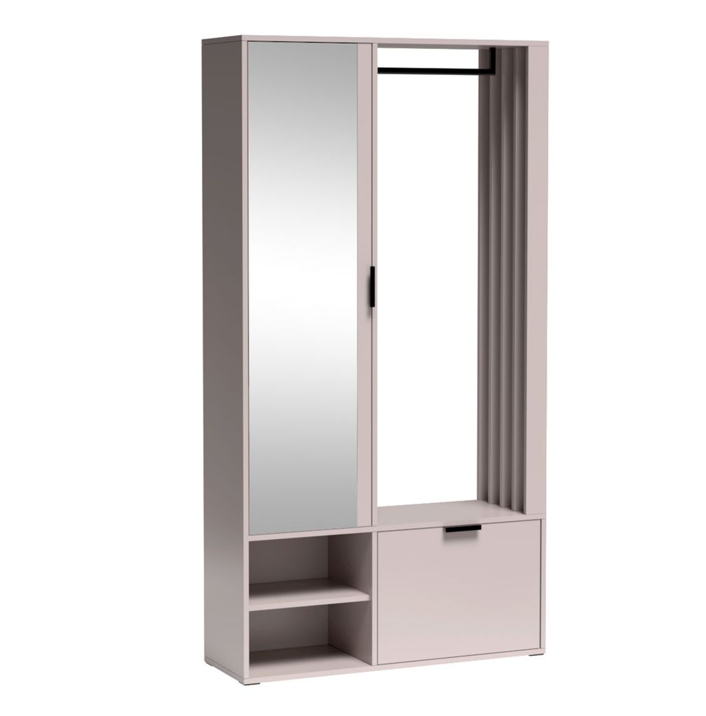 AX LIVING Garderobe Flur Milanoir 100 cm mit Spiegel Modern Kaschmir