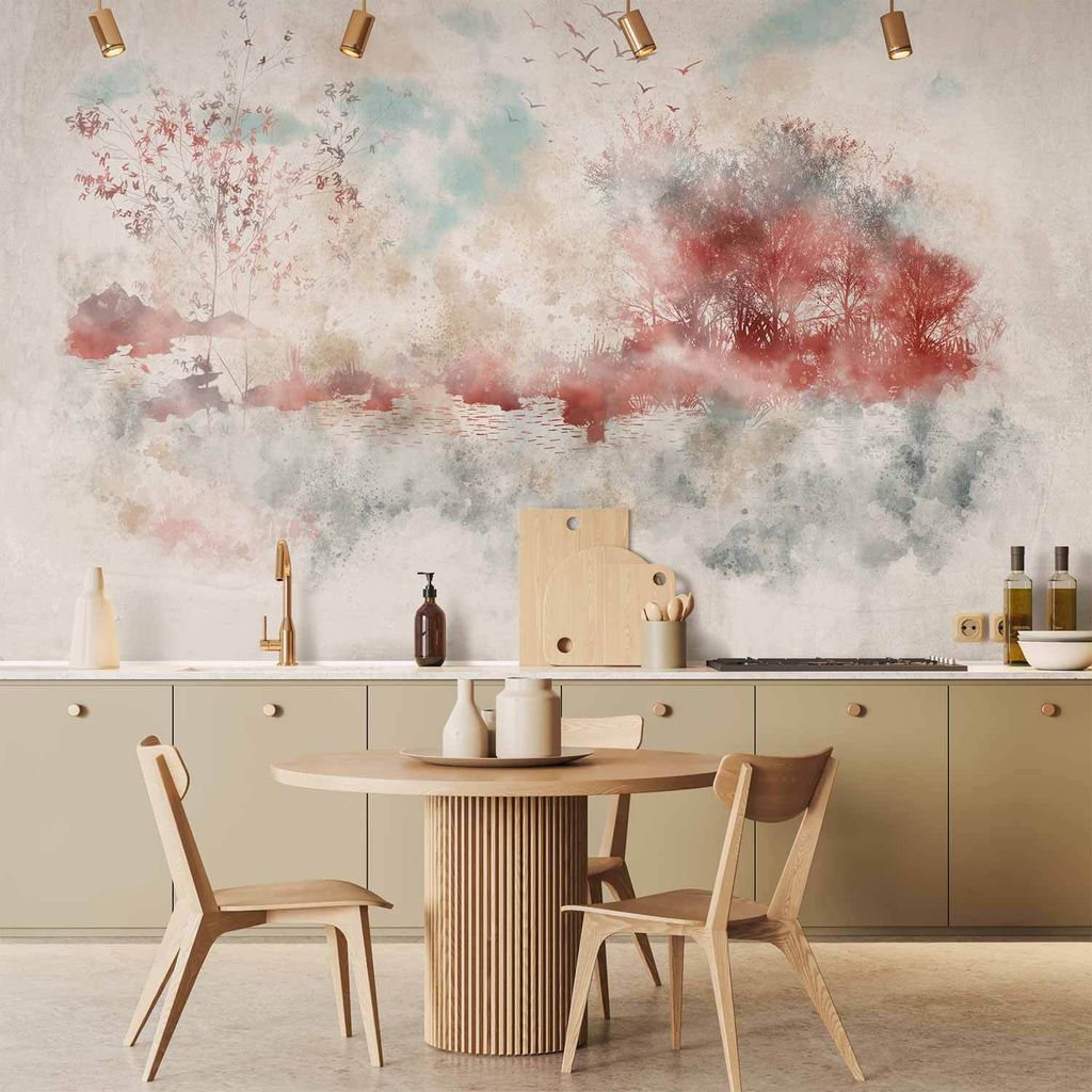 Vlies Fototapete - Autumn Lake 450x315 cm Landschaften c-A-10004-a-a