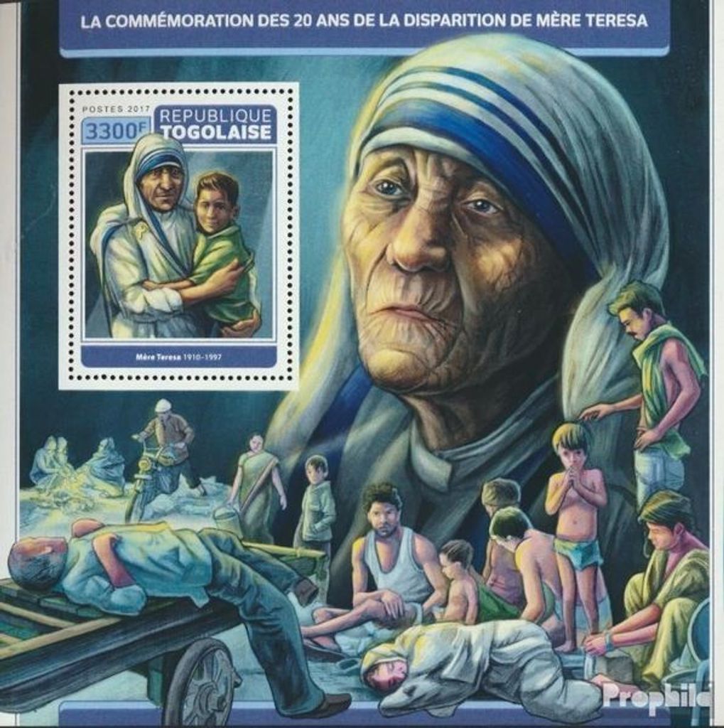 Briefmarken Togo 2017 Mi Block 1465 (kompl. Ausgabe) postfrisch Mutter Teresa