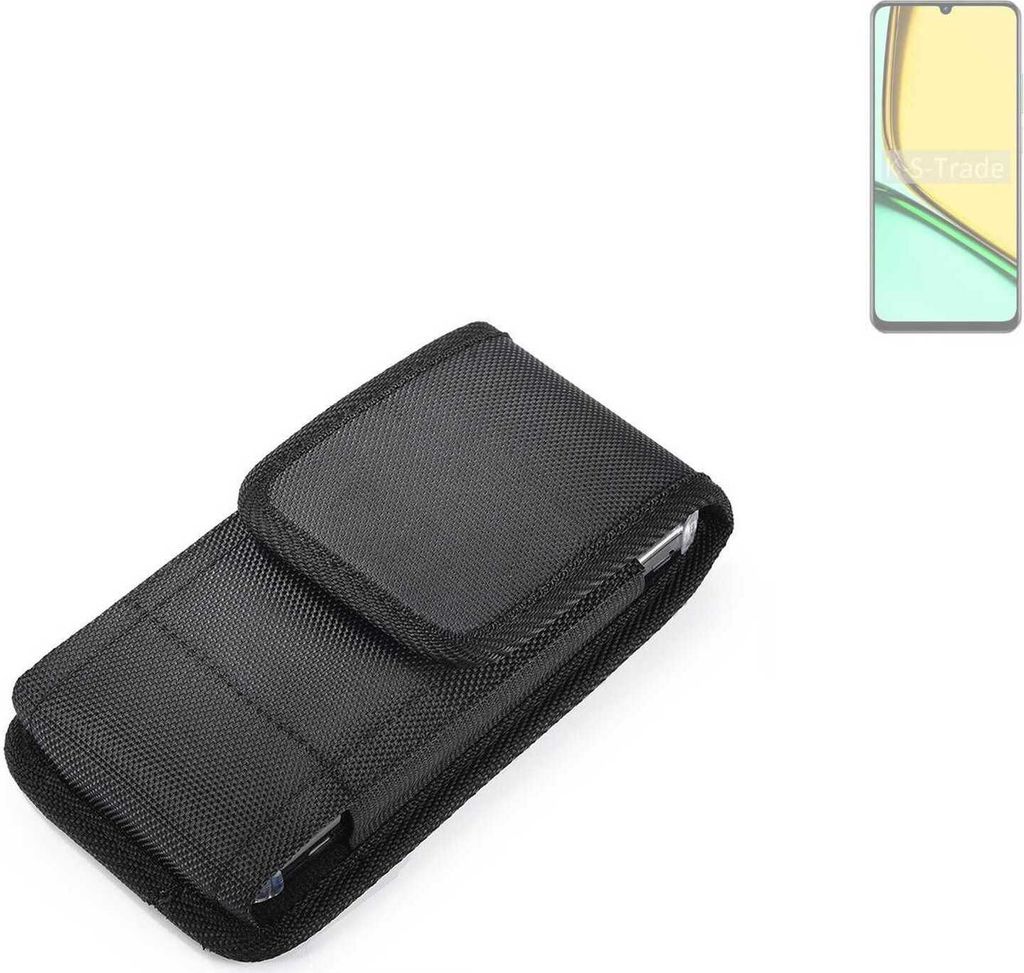 Holster Gürteltasche kompatibel mit Realme C61 India Holster Gürtel Tasche wasserabweisend Handy Hülle Schutz Hülle Outdoor schwarz K-S-Trade
