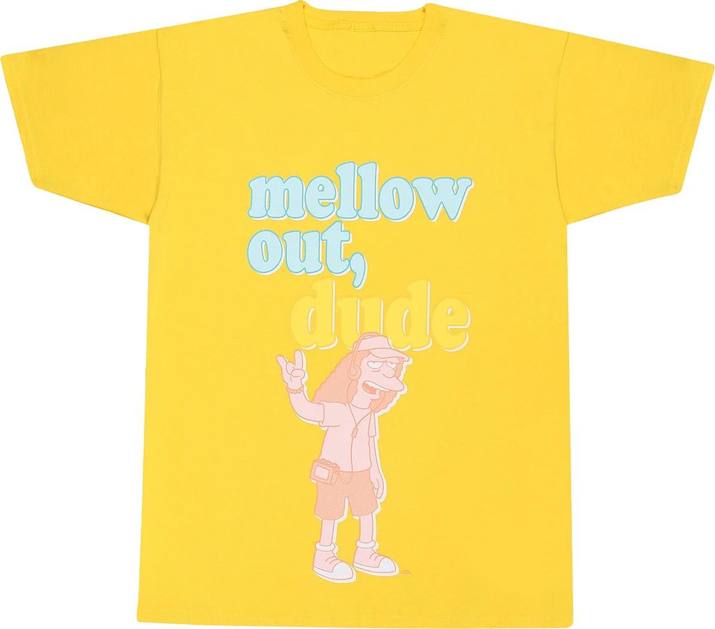 The Simpsons - "Mellow Out Dude" T-Shirt für Herren/Damen Uni HE2072 (L) (Gelb)