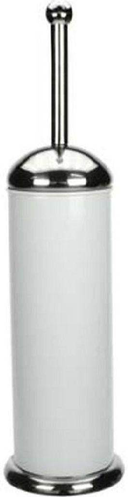 Toilettenburste - Edelstahl - weis - inklusive Halter - 40 cm