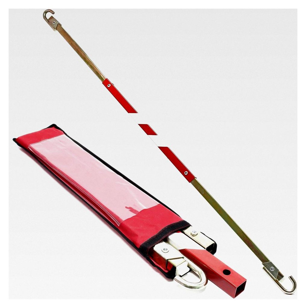 Dreiteilige Abschleppstange 180 cm bis 2,5 t, Abschlepphilfe aus Stahl mit Warnfarbe, Reflektorstreifen und Tasche