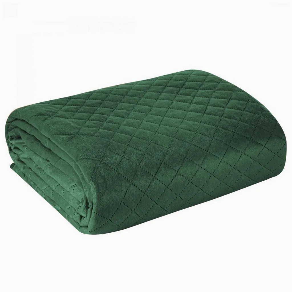 Couverture Luiz 3 vert foncé D91 170x210 cm - Textile doux haute qualité