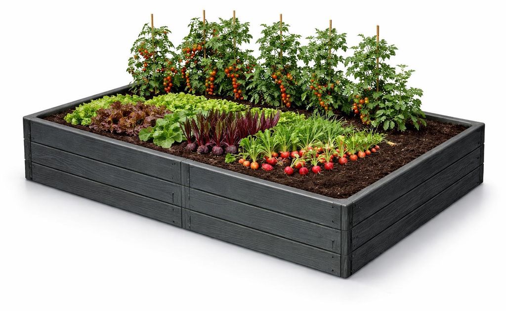 Vyvýšený záhon BASE WOODY ECO WOOD 149,2 cm, antracit Obrázok produktu 