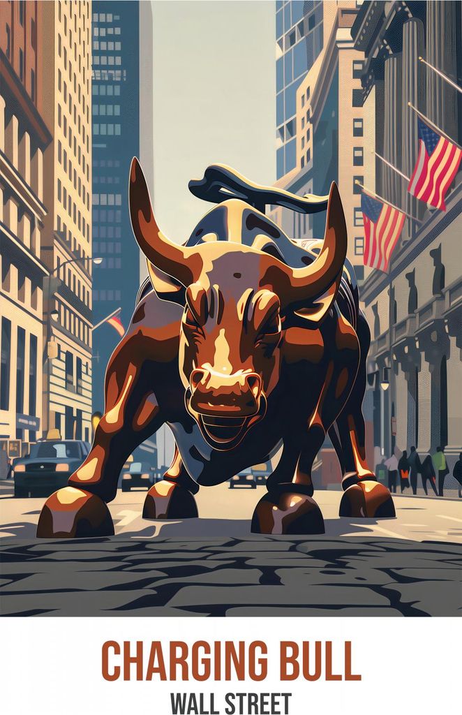 Plakat 61x91,5cm Charging Bull