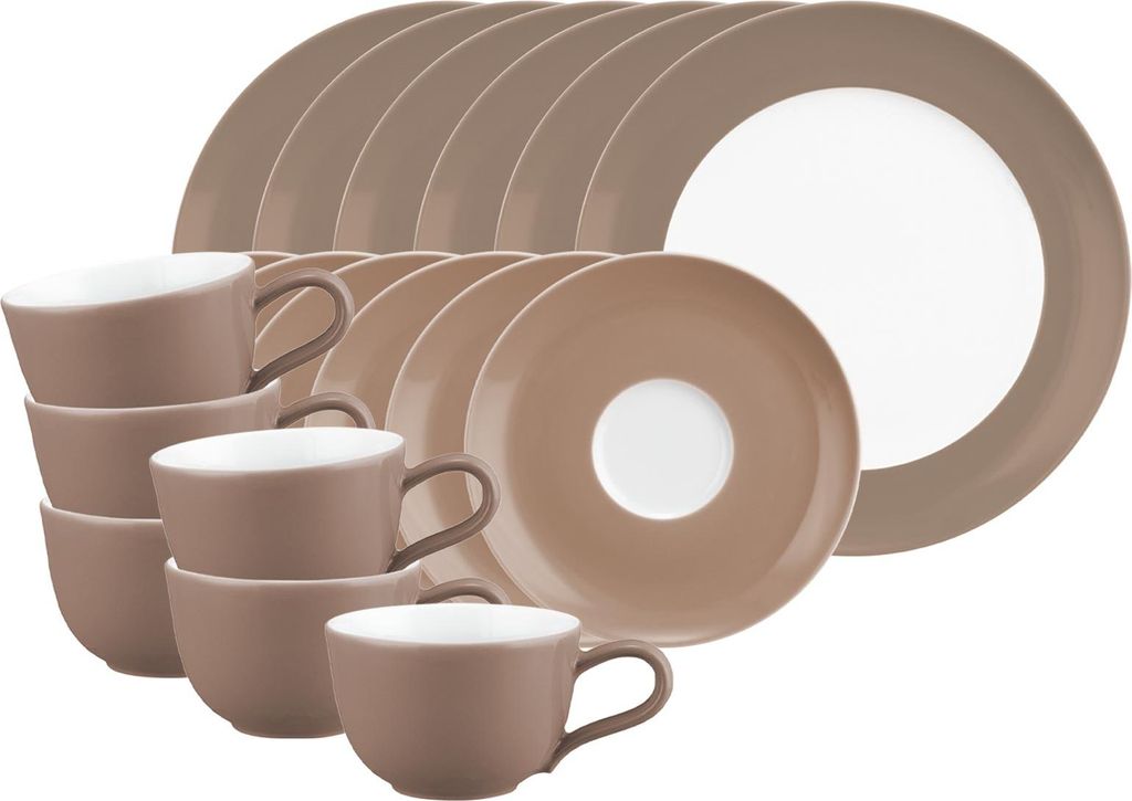 Seltmann Weiden Liberty Pure Colors Kaffeeservice 18-teilig - Cocoa Brown