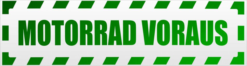 Kiwistar Motorrad voraus Motiv 1 gestreift Magnetschild Schild magnetisch - 60cm Grün - reflektierend - Magnetfolie für Auto PKW Kfz