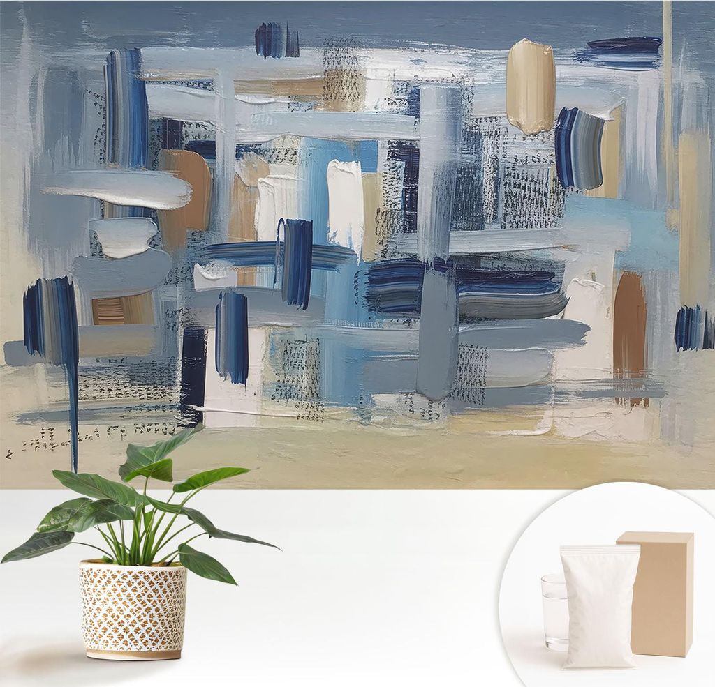 Fototapete - 152x104 cm - Tapete - Wandtapete - Wandbilder - Dekofolie - Tapete Folie - Wand - Dekoration - Wohnzimmer - Abstraktionspinsel