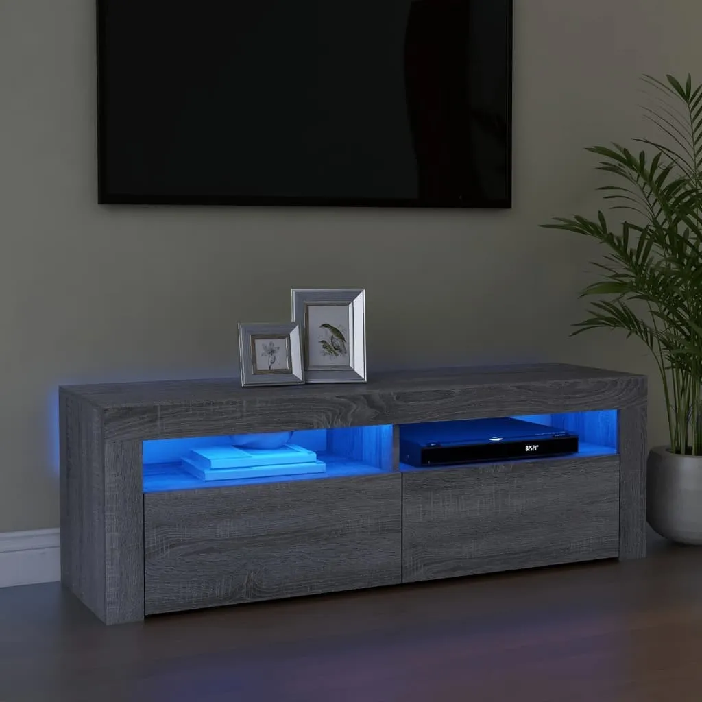 Mobile TV LED Grigio Sonoma 120x35x40 cm - Offerta Soggiorno Moderno