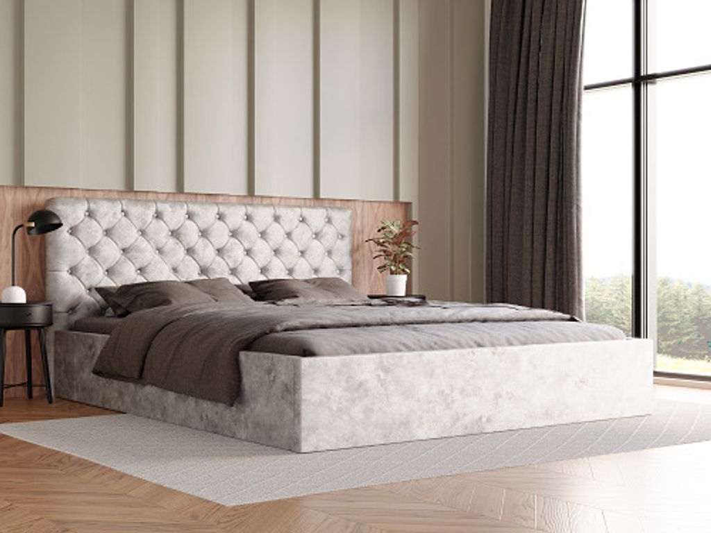 FURMEB24 - MOLLY SLIM 180 x 200 cm - Polsterbett mit Bettkasten und Holzrahmen - Doppelbett mit h¶her Kopsttze - Ohne Matraze (EUREKA 2131)