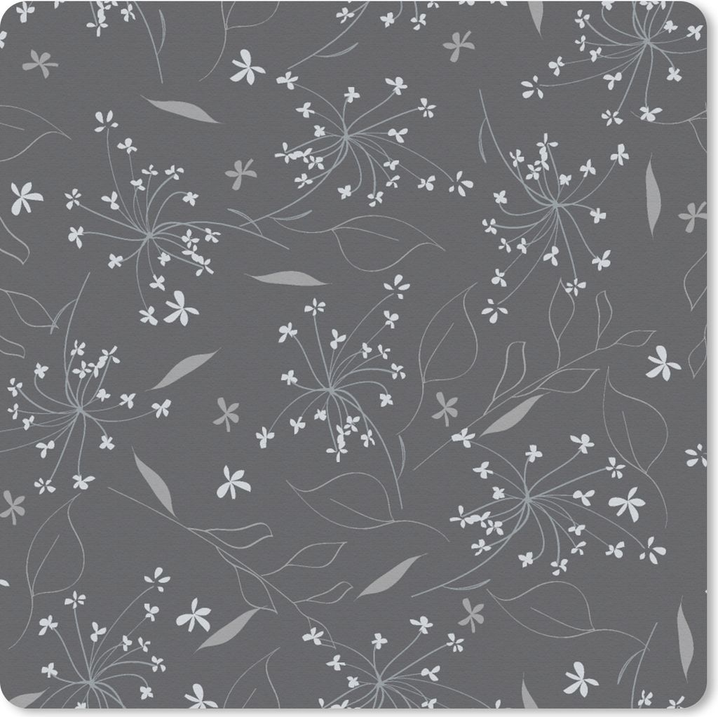 MuchoWow Mauspad Mousepad Blumen - Weiß - Muster 30x30 cm - Mousepads - Maus Mat - Pad - Mausunterlage - Gaming