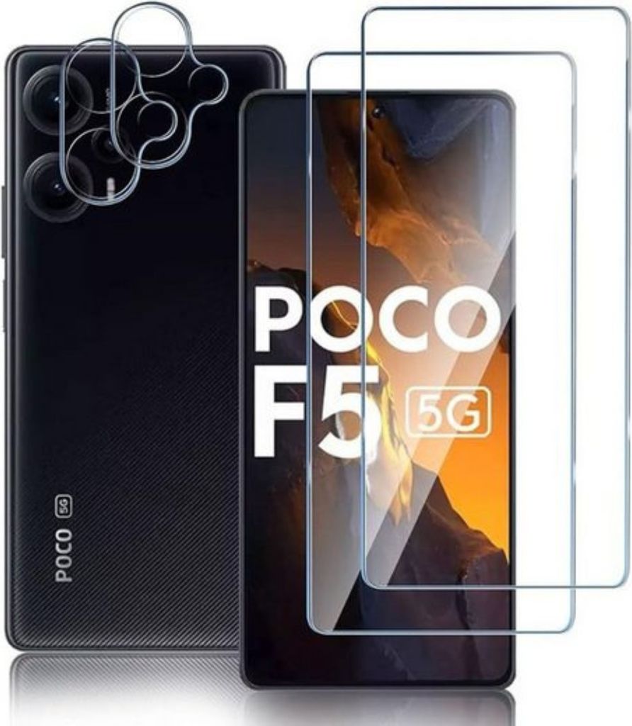 2X Schutzglas für Xiaomi Poco F5 5G Panzerfolie Display Kamera Full 9H Schutzset