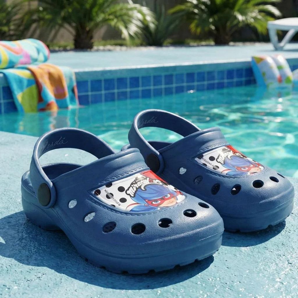 Miraculous Ladybug Kinder Clogs Sandalen Badeschuhe – Blau Produktbild 