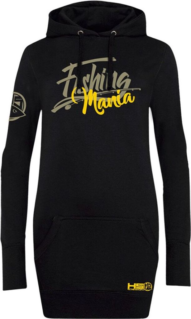HOTSPOT DESIGN Fishing Mania, L, schwarz, Long Hoodie, 010301003