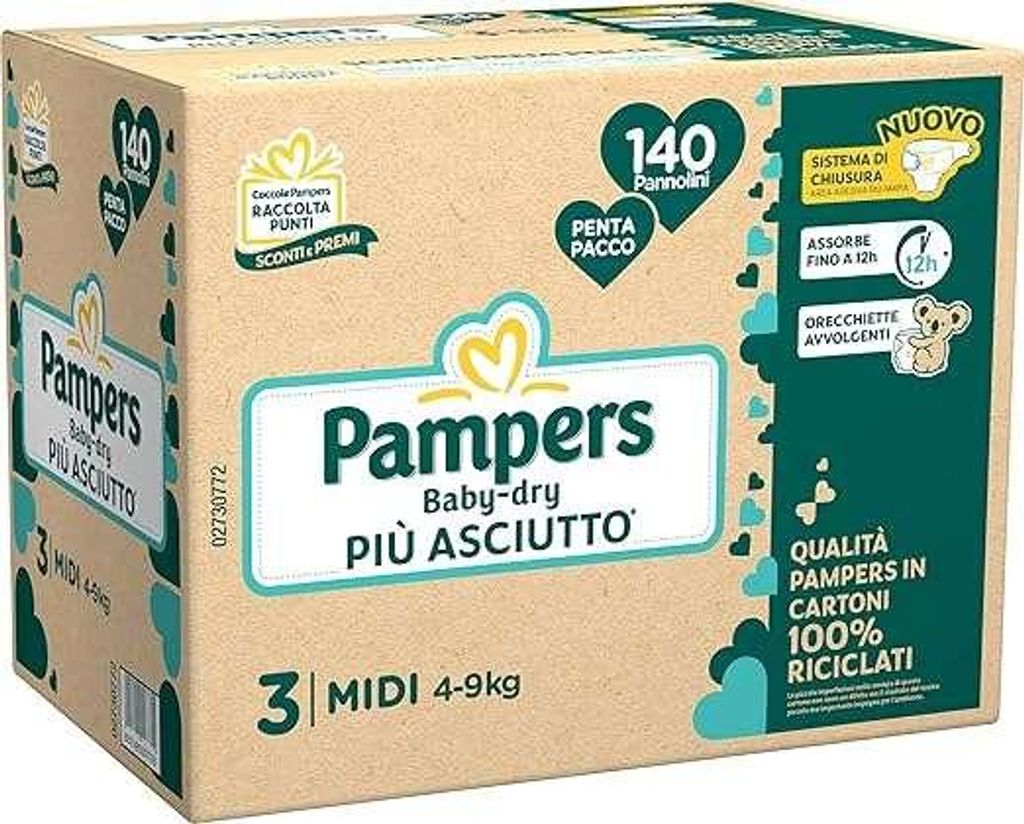Pampers Penta Baby Dry Midi Größe 3 - 140 Windeln, Neu
