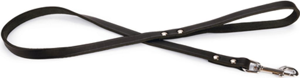 Karlie Rondo - Hundeleinen - Genietet - Leder - Schwarz - 100x1,6 cm