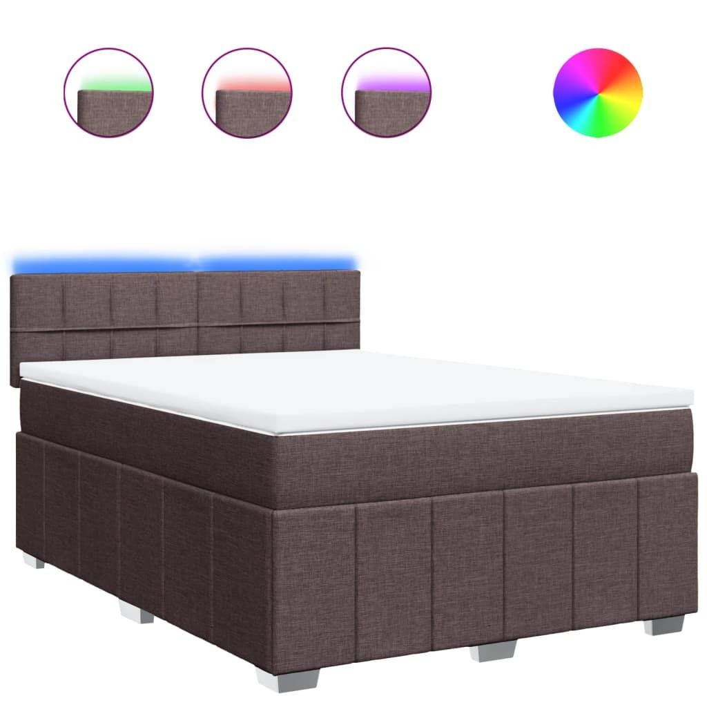 Boxspringbett mit Matratze Dunkelbraun 140x190 cm Stoff