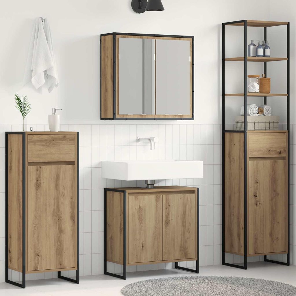 Maison Exclusive - Badezimmermöbel-Set mit Schubladen Artisan-Eiche Holzwerkstoff