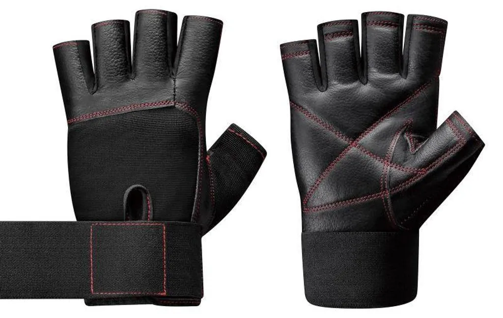 Gants de musculation pour protection des mains Body Sculpture cuir noir M