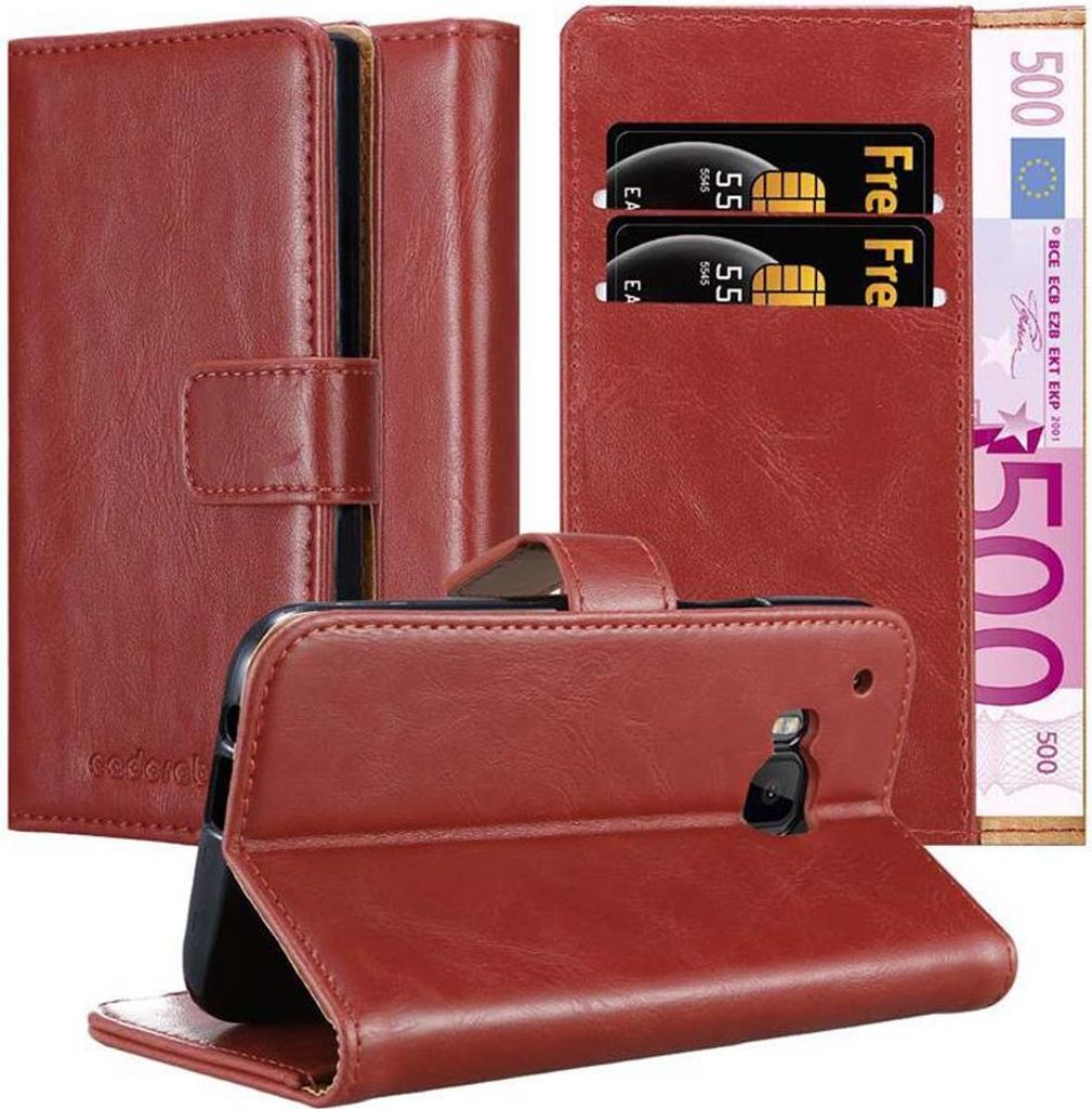 Cadorabo Hülle für HTC ONE M9 Schutzhülle in Rot Handyhülle Book Tasche Case Etui Luxury