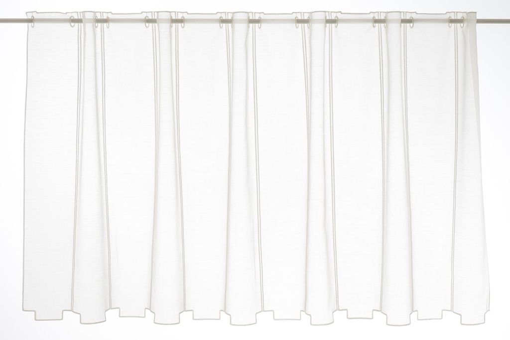 Gardinen Kranzusch Scheibengardine schlichte Stufen 70x156 cm H/B creme Bistrogardine Vorhang Küche 1er Pack