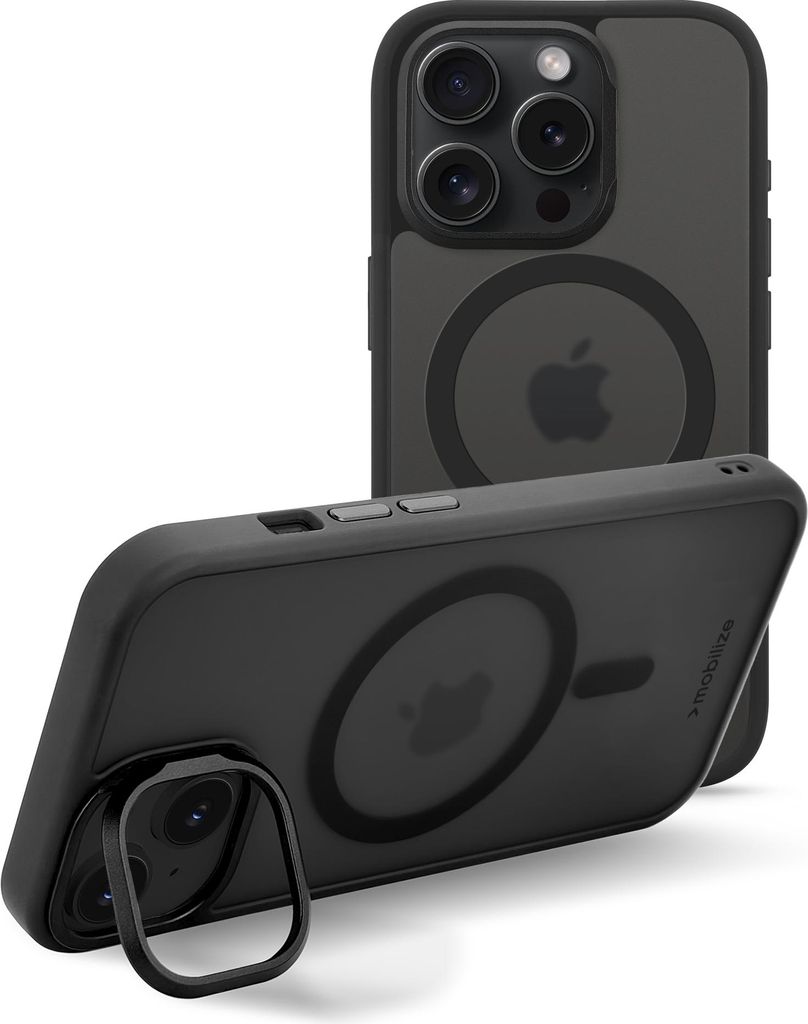 Mobilize Hybrid Pro iPhone 15 Pro MagSafe Hülle Hardcase Backcover Stoßfest - Schwarz