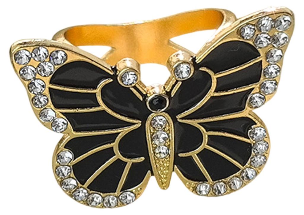 Eleganter Schalring mit Strass-Schmetterling, X-förmiger Schalhalter für Damen, Seidenschals, Halstücher und Tücher – modisches Accessoire