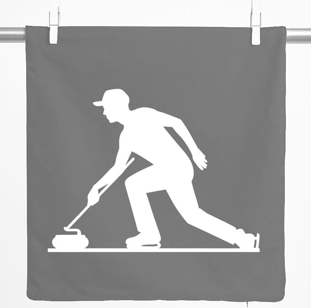 Huuraa Kissenbezug Curling Silhouette 40x40cm Steel Grey Baumwolle Dekokissenbezug Geschenkidee