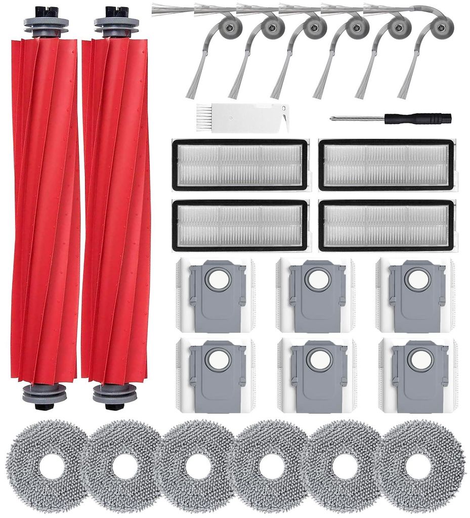 Ersatzteile-Set für Roborock QV 35A/35S, 2 Hauptbürsten, 6 Staubbeutel, 4 Filter