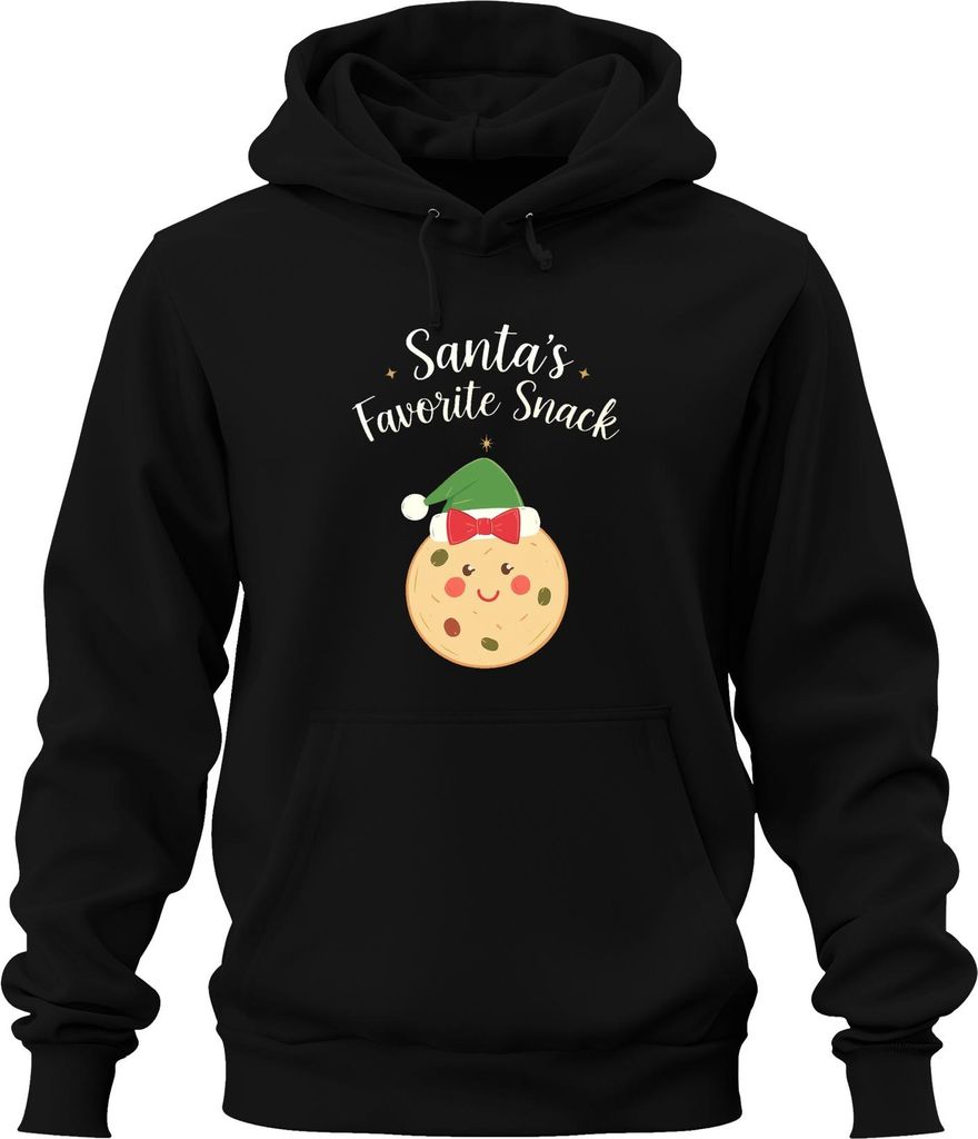 Santa's Favorite Snack Weihnachten Keks Geschenk Lustig niedlich Uni Hoodie Kapuzenpullover, Schwarz, M