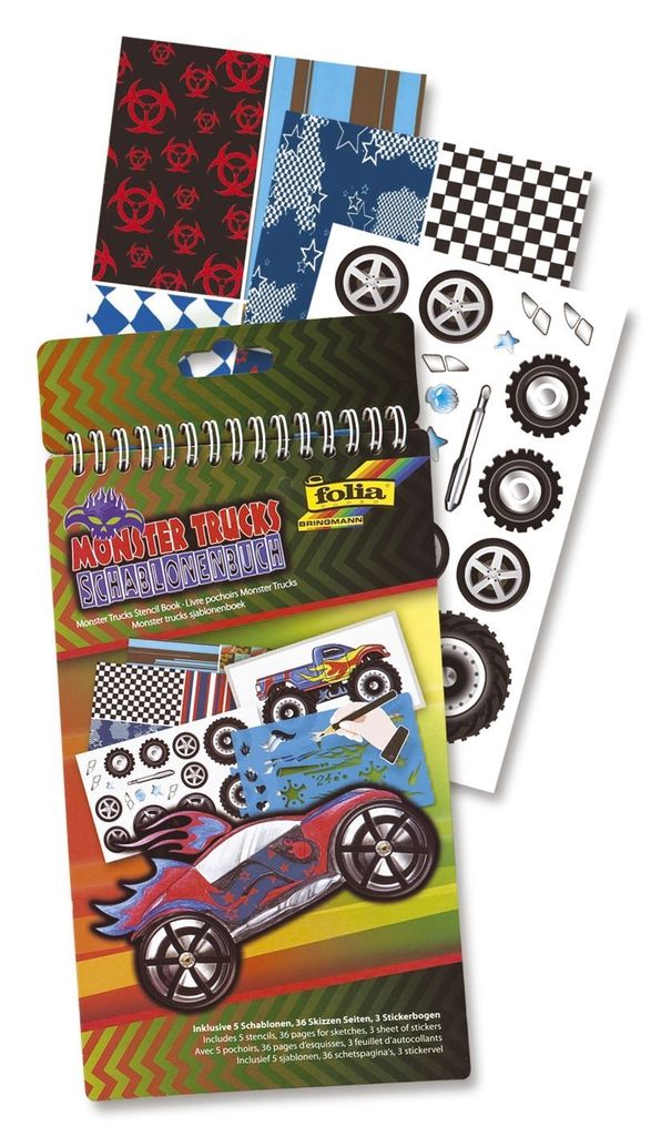 Folia 41104 "Monster Trucks" šablony - 14,2 x 24 cm Obrázek produktu 
