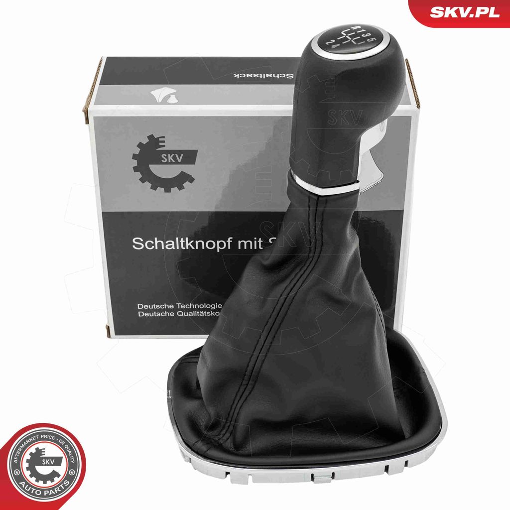 ESEN SKV Schaltknauf 5-Gang Schalthebelknauf Schwarz Kunststoff Synthetikleder für OPEL Corsa D Schrägheck (S07)