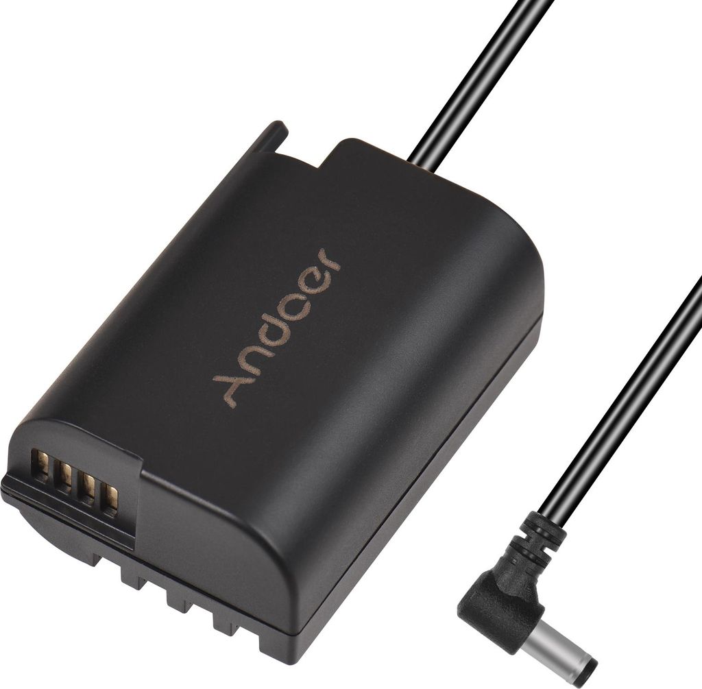Andoer DMW-DCC17 Dummy-Akku mit DC-Stecker, gerades Kabel zum DMW-BLK22-Kupplungszubehör, Ersatz für Panasonic LUMIX S5 DC-S5 DC-S5K DC-S5GK GH6-...