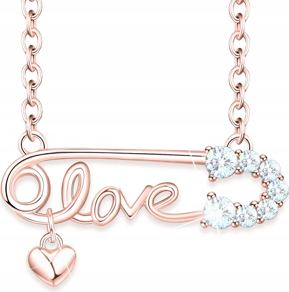 Gioiello Donna Argento 925 Oro 18k Cuore Zirconi Scritta Love