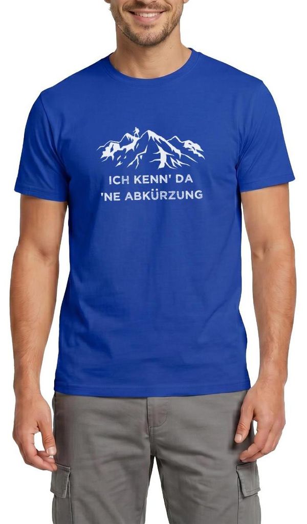 Spreadshirt Ich Kenn Da Ne Abkürzung Lustiger Wandern Spruch Männer T-Shirt, 3XL, Dunkelblau