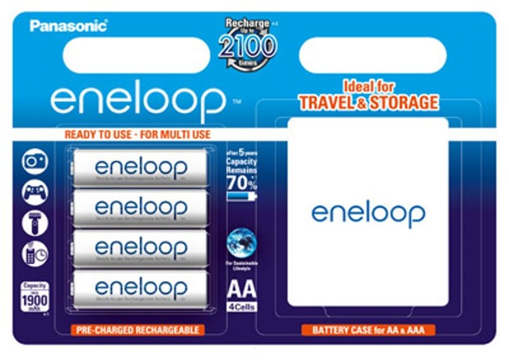 eneloop Mignon Akku BK-3MCCE/4BE Ni-MH 1,2V / 2000mAh 4er Blister inkl. Akkubox