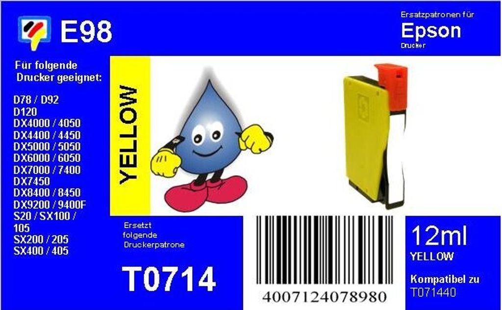 E98 - TiDis Ersatzpatrone - yellow - mit 12ml Inhalt ersetzt T0714