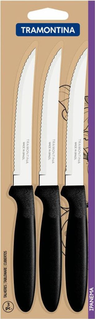 Tramontina IPANEMA Steakmesser, 3er Set, Fleischmesser, Messer, Edelstahl / Kunststoff, 23360-305