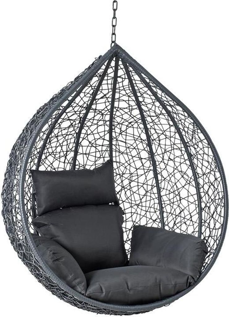 Hängesessel Polyrattan Hängekorb Rattan Hängestuhl Hängesitz Sessel Anthrazit