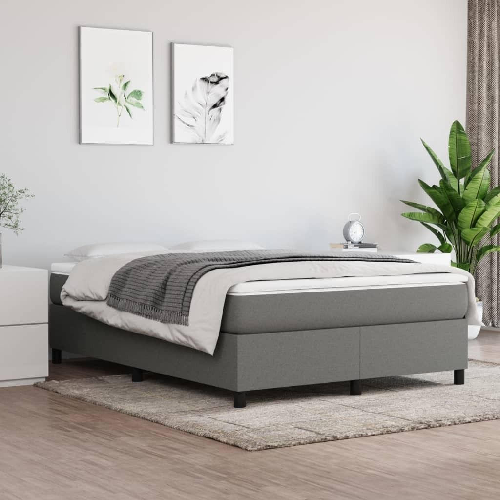 "Rabatt" Boxspring-Bettrahmen 2 Personen - Schlafzimmerbett - Dunkelgrau 140x190 cm Stoff - Klassische Betten CC4576