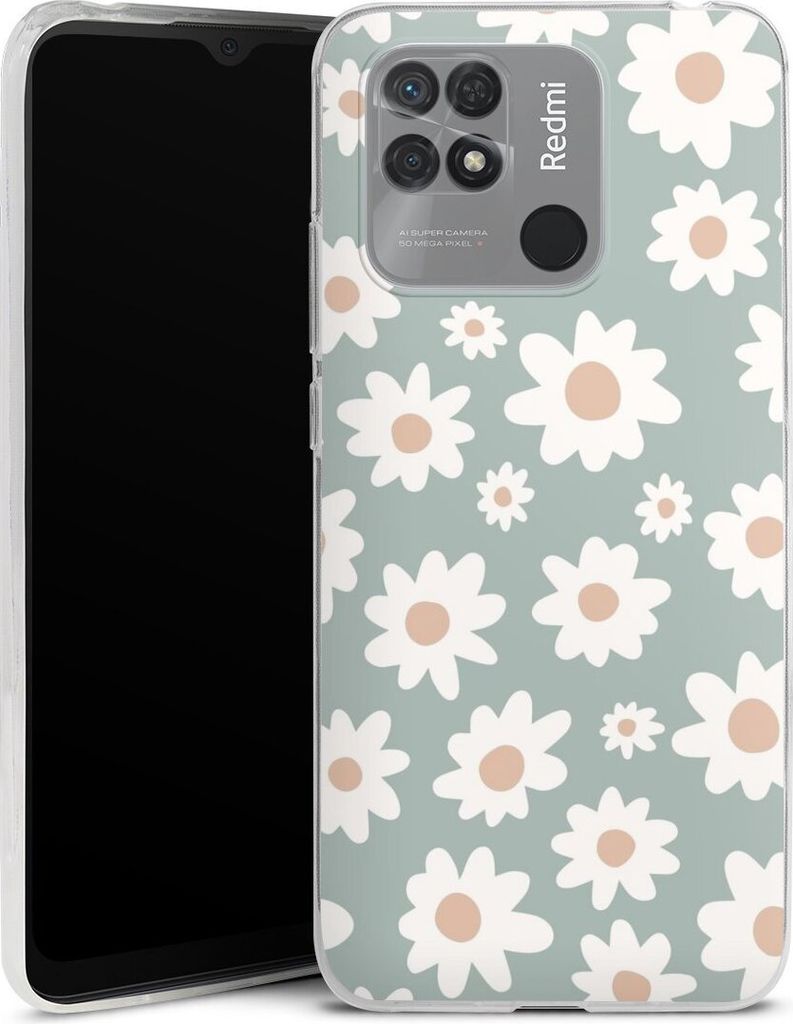 DeinDesign Slim Hülle für Xiaomi Redmi 10C Silikon Case Ultra Dünn Handyhülle Blumen Gänseblume Muster