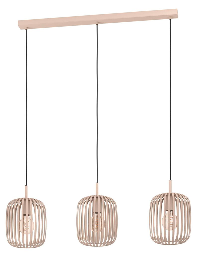 Zand bruine hanglamp Romazzina 3-lichts Productafbeelding 