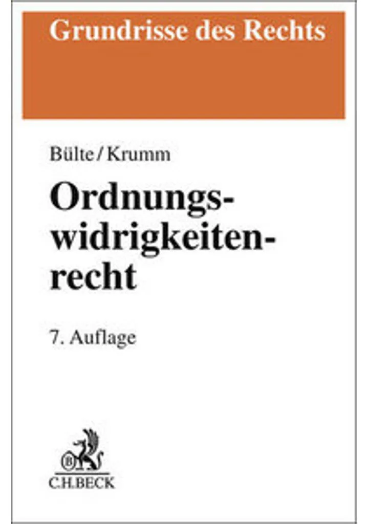 Guide pratique Ordnungswidrigkeitenrecht avec Jurisprudence Actualisée